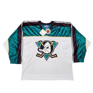 Anaheim Ducks NHL Hockey Jersey XL Starter Brand Teal White Polyester NWT